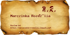 Marczinka Rozália névjegykártya